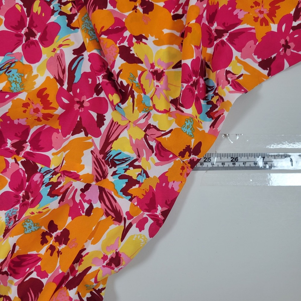 NWT Agnes Orinda Maxi Dress Womens 2X Pink Floral Long Sleeve V-Neck Tie Waist - Picture 5 of 10